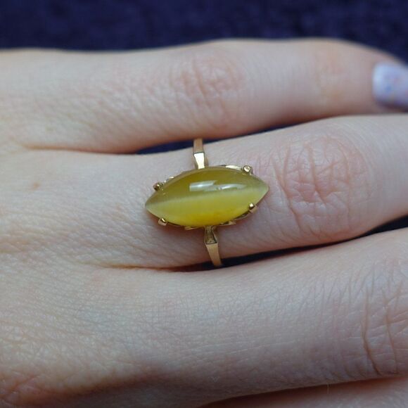 cat's eye citrine in 10K YG - Picture 3 of 6